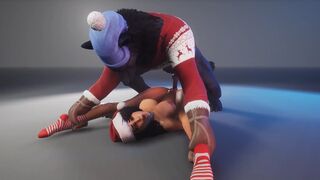 Werewolf banged beautiful girl with juicy pussy at Christmas