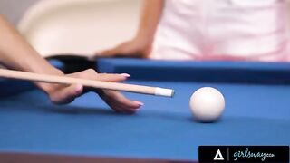 A busty MILF Lexi Luna teaches Nia Nacci to play pool and more