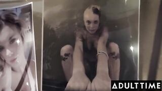 Gabbie Carter, the busty blonde, fucks with her husband and his wife in a hot threesome