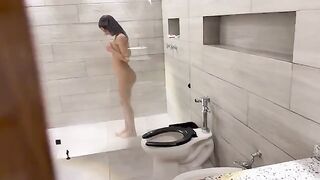 The couple has no shame when fucking in the shower