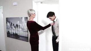 The bride's mother wanted to join the fun with her new son-in-law