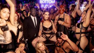Sex on the playground with latex suits and role play is awesome