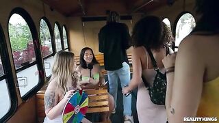 Girls are having fun without panties at a party, it’s really great