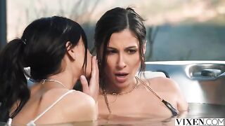 A day in paradise with a hot brunette and her incredible skills