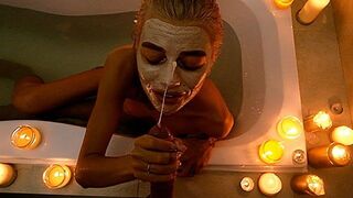 Pervert dude peeps at stepsister in the bathroom and gets fucked
