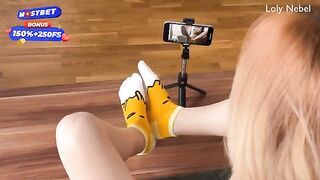 I wanted to make a footjob video, so I asked my step sister to help me