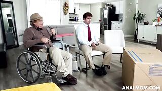 The guy is fucking all holes of a girl in an intense group scene