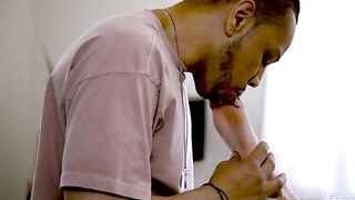 A black man licks the pussy of his blonde mistress with passion