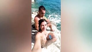 A walk in the mountains can end with a view of a girl's pussy