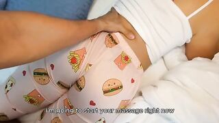 The stepson saw his hot mom's big ass in pajamas