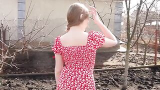 A hot blonde is always ready for sex in the village