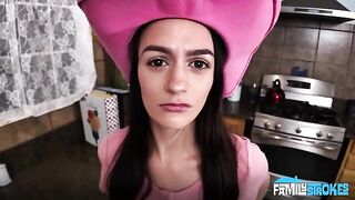 A man pulled his dick for a passionate cowgirl in clothes