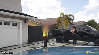 Why not to have fun in the garage with a hot babe?