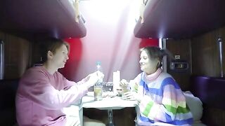 A girl got a good view in the compartment, it was intense