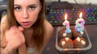 A beautiful woman received a hard cock as a gift, it was amazing