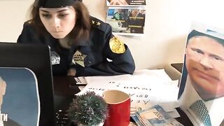 An amateur couple have passionate sex right in the office