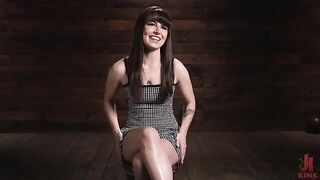There's pleasure in binding, and this brunette bares it all