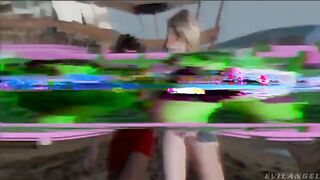 Preparation for a huge threesome, including lesbian action