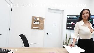 The girl received a pleasant surprise from her co-worker in the form of cock