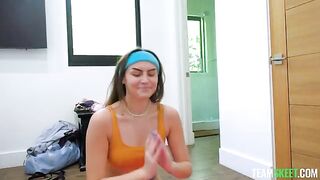 A girl is passionately having sex right in the middle of a vivid scene