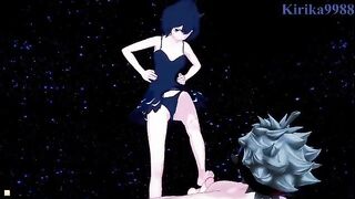 Secre Swallowtail and Asta have deep sex on the beach at night in 3D hentai