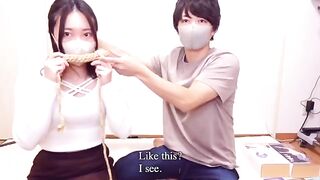 Busty Japanese beauty gets tied up and fucked