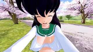 Kagome gets her pussy railed in a passionate session