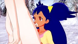 Iris, the Pokémon trainer, gets fucked in a passionate hentai scene