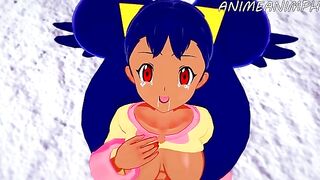 Iris, the Pokémon trainer, gets fucked in a passionate hentai scene
