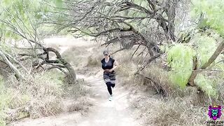 Sweaty workout and sex on the trail with a stunning Latina wife