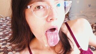 The guy checked the strength of sperm after sex with a cute girl