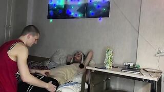 Two guys fucked a girl in a threesome at a party