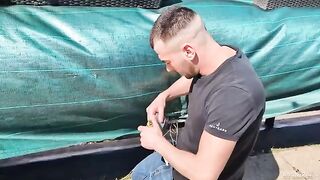 A girl is getting fucked on the couch by a handsome guy