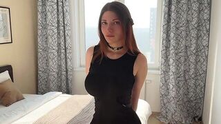 A surprise is hidden under the skirt of this hot girl. Will you find it?
