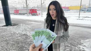 A girl is ready to fulfill any desire of the agent for money
