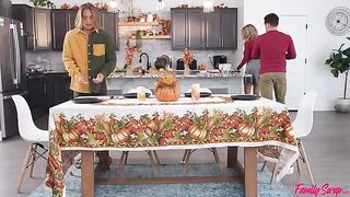 Not only on the bed, but also in the kitchen, you can have a foursome