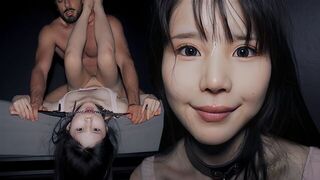 Petite babe likes it hard, she gets fucked roughly until she screams
