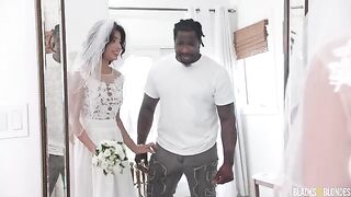 The bride chose her man just because of his impressive size