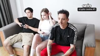 The team is assembled, it's time to work on her orgasm! - Cuckold Husband Watches His Wife Get Fucked Hard