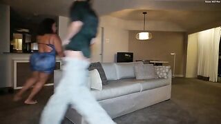 A girl with big tits likes to be squeezed and slapped, it's her thing