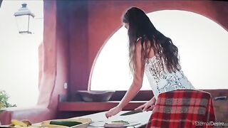 A girl brought herself to a powerful orgasm, her legs gave way