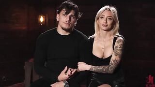 The blonde tied herself up and came from her orgasm