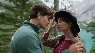 A passionate couple making love right in the forest