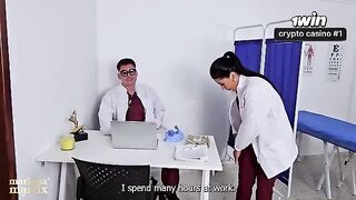 A gynecological check-up turns into a passionate encounter in this steamy scene