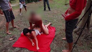 The picnic turned into a hot XXX scene on the beach