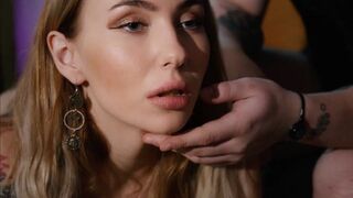 A girl with a beautiful body has sex with her slave master in lingerie
