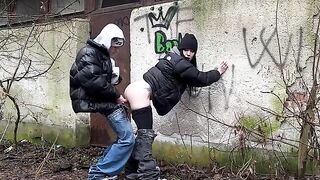 A passionate teen gets caught and fucked in public by a stranger