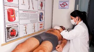 A hot nurse got tired of her job and started to fuck with patients in the hospital