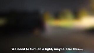 A woman has a foursome in the parking lot for the first time