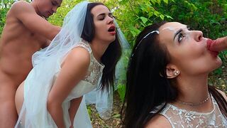 The bride cheats on her husband in the ass